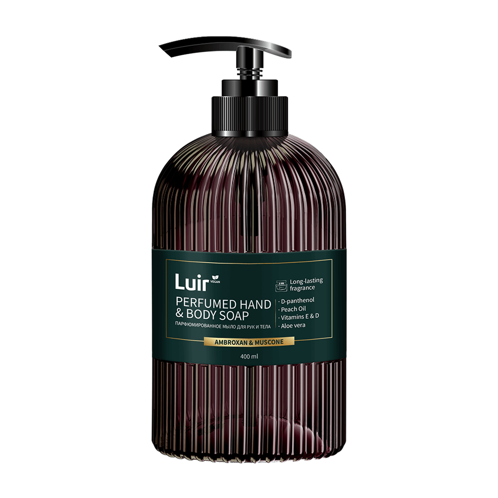 Luir PERFUMED HAND & BODY SOAP, Парфюмированное мыло для рук и тела  Ambroxan & Muscone, 400 мл